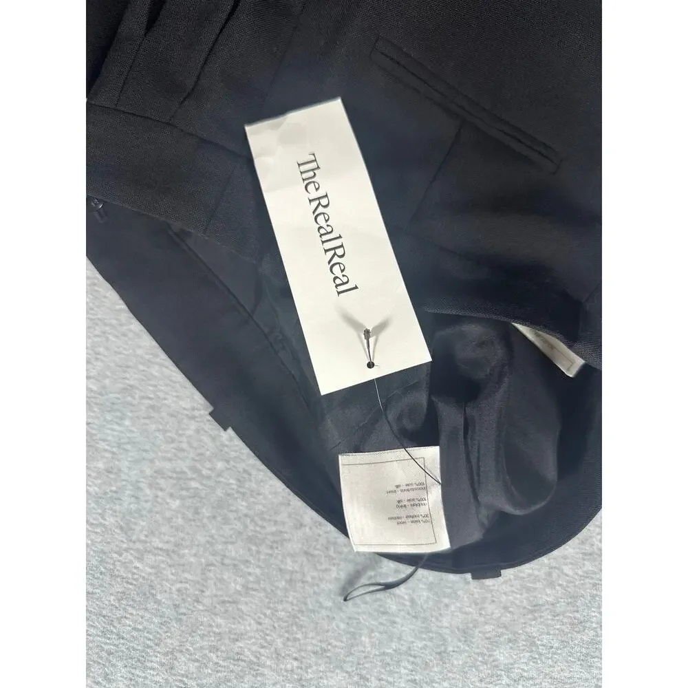 Chanel Dress Pants Women's Size 34 (US 2) Black Pleated High Rise Wide Leg